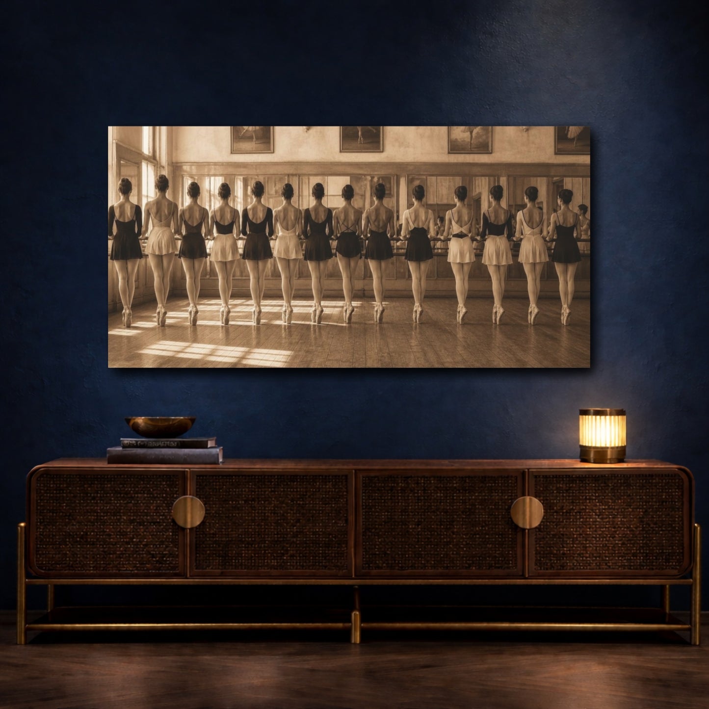 Mockup 4. Ballet At The Barre shown as canvas print