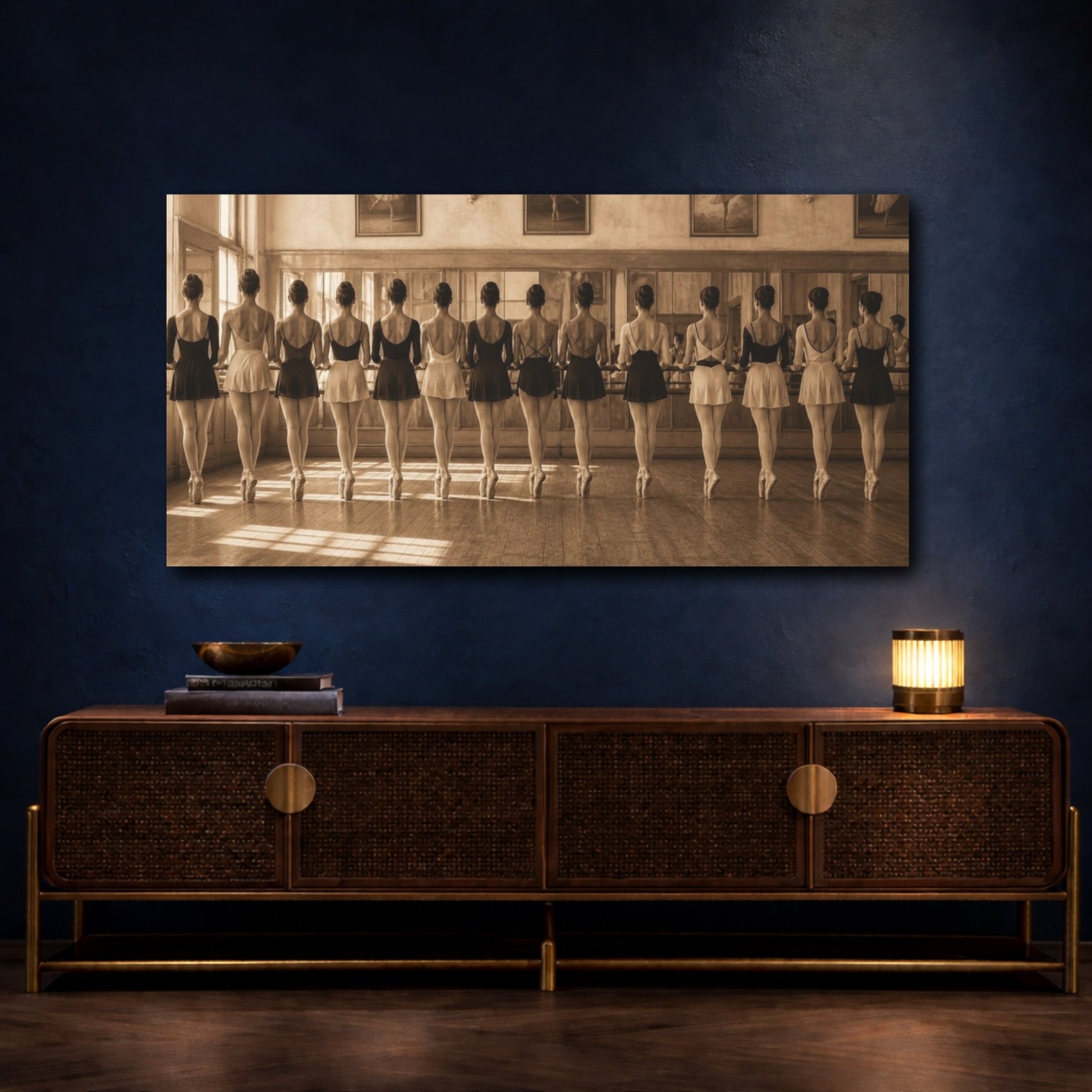Mockup 4. Ballet At The Barre shown as canvas print