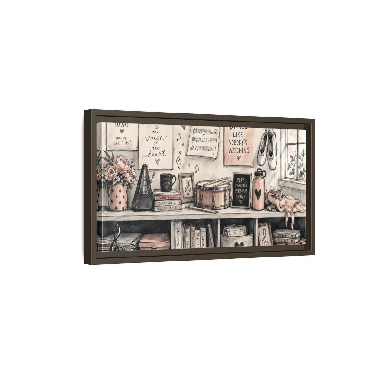 Side Mockup 7. Ballet Studio Inspiration shown as framed canvas print
