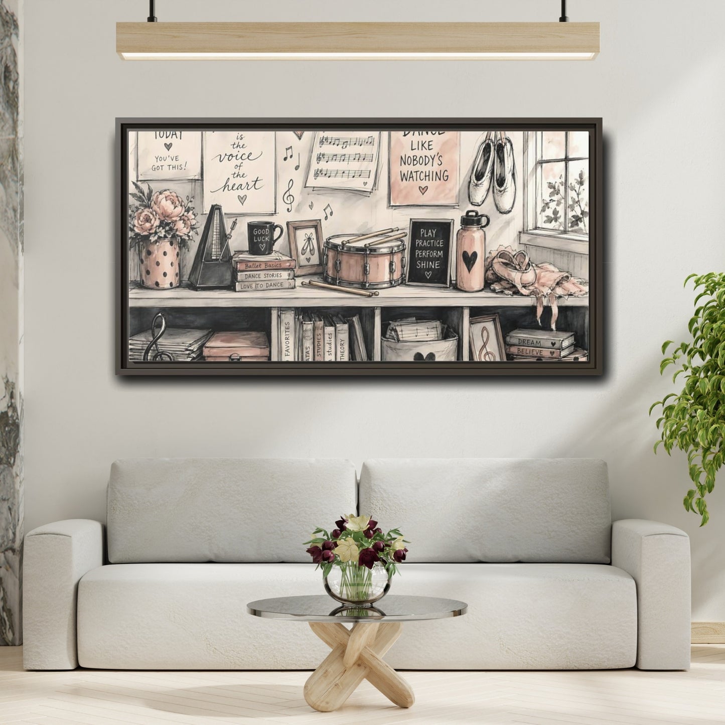 Mockup 2. Ballet Studio Inspiration shown as framed canvas print