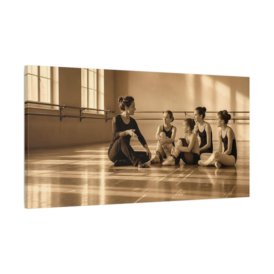 Main Mockup. Ballet Teacher And Students shown as canvas print