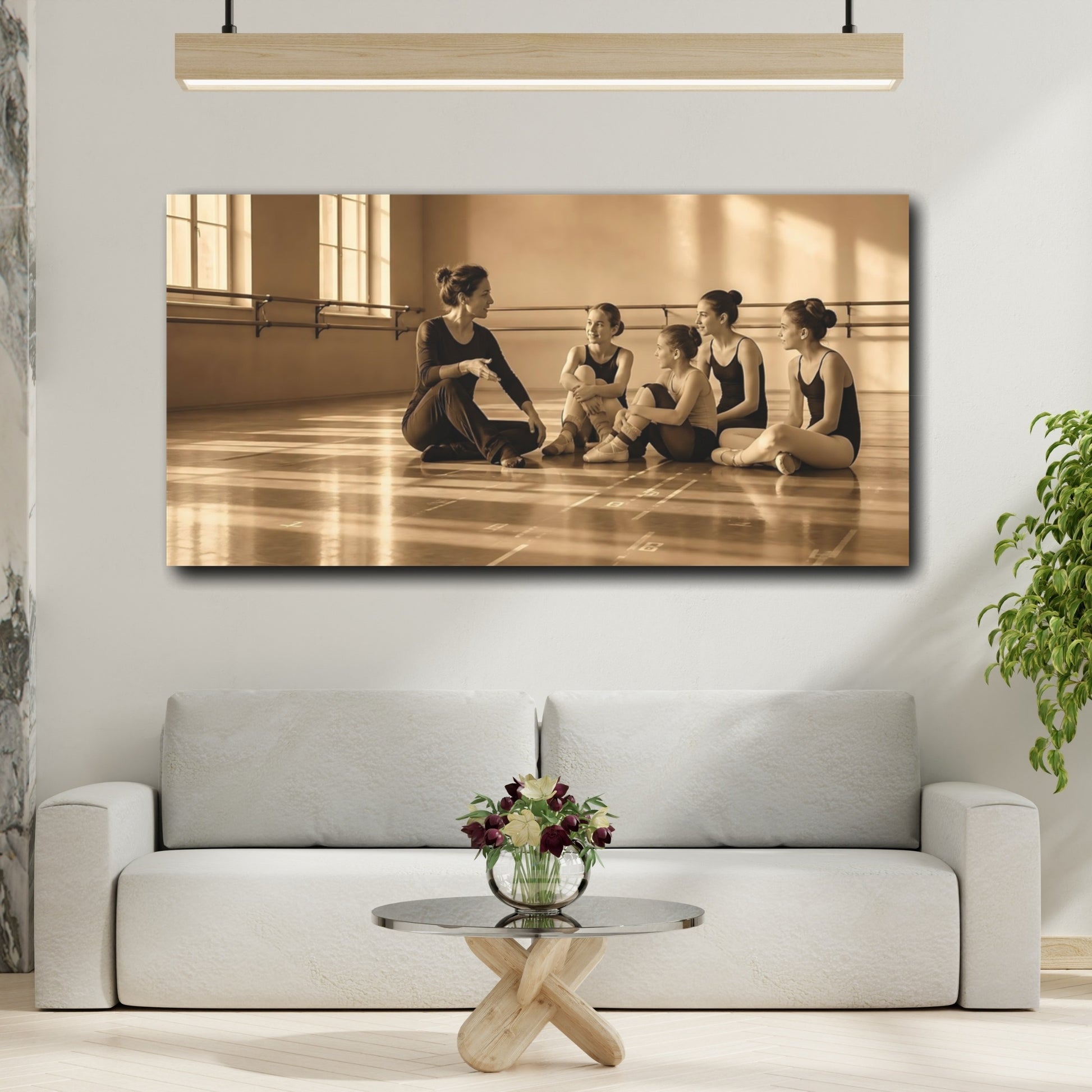 Mockup 2. Ballet Teacher And Students shown as canvas print
