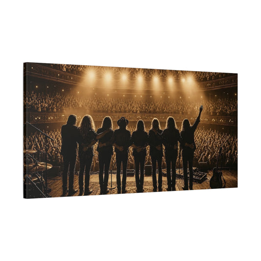Main Mockup. Band Taking A Bow shown as canvas print