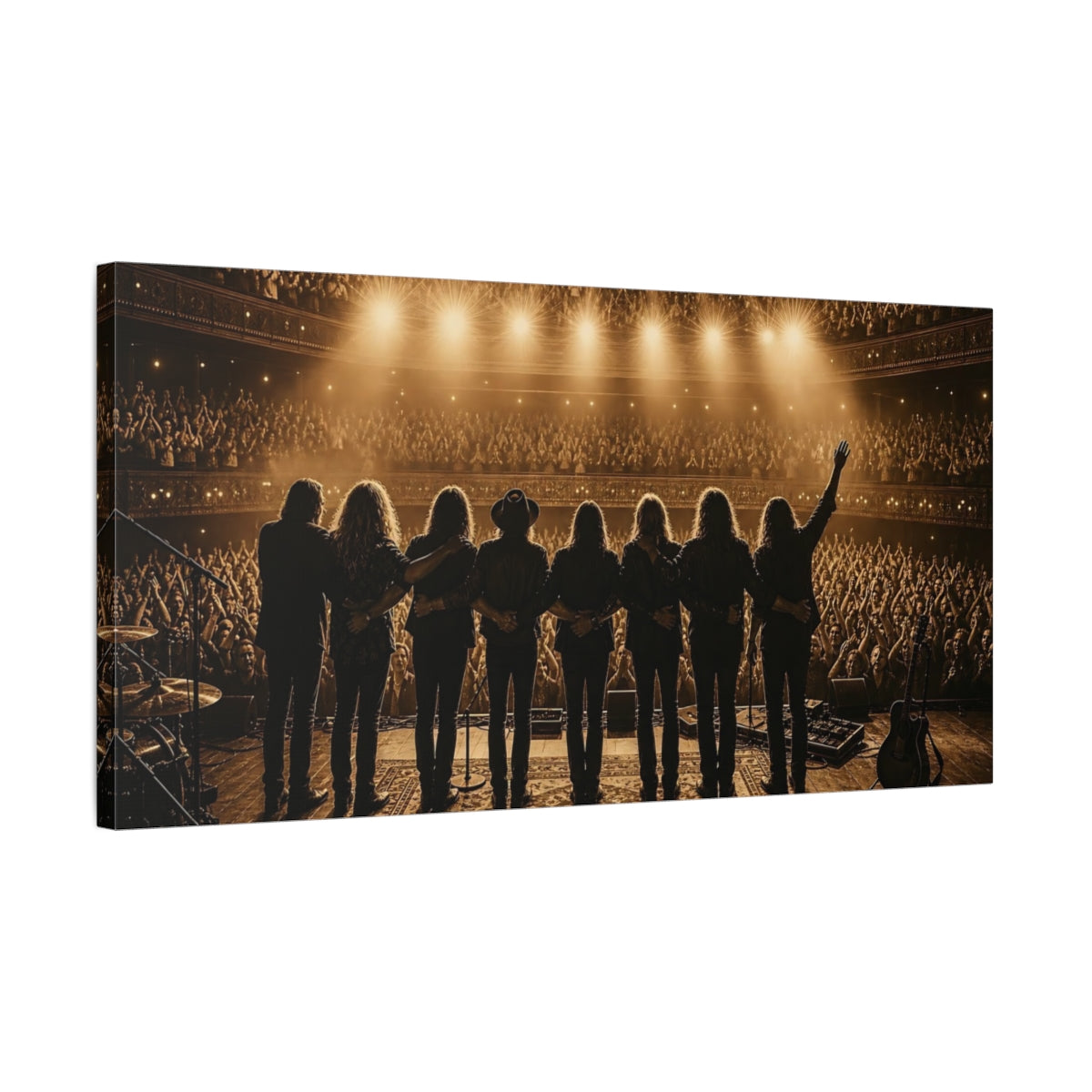 Side Mockup 1. Band Taking A Bow shown as canvas print