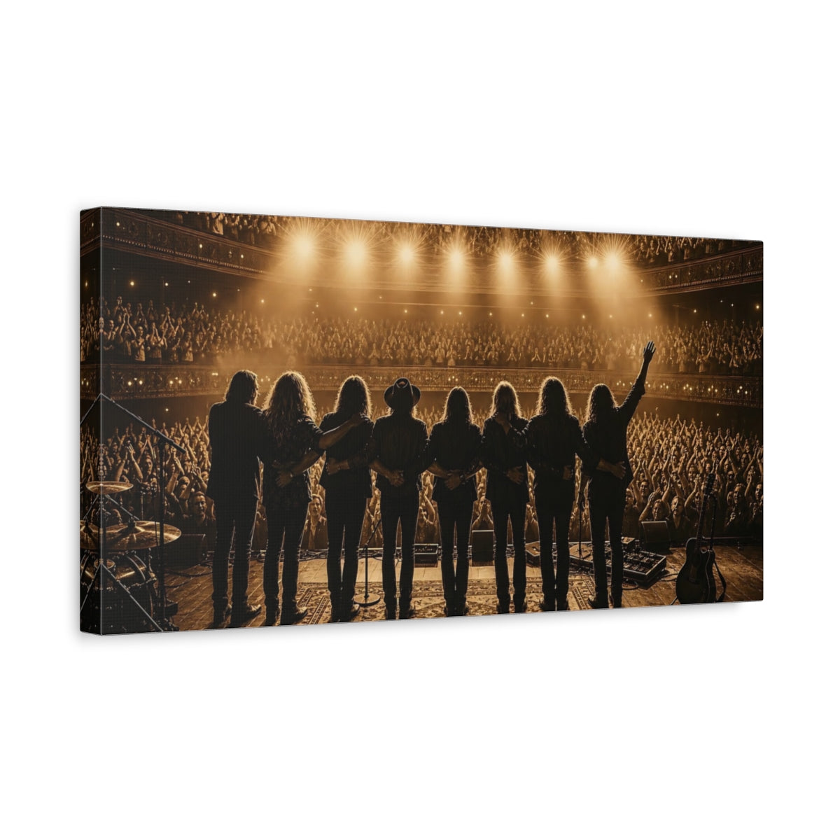 Side Mockup 3. Band Taking A Bow shown as canvas print
