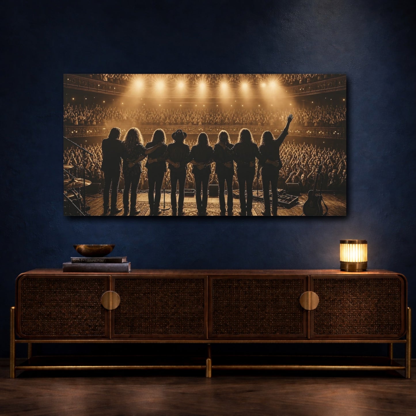 Mockup 4. Band Taking A Bow shown as canvas print