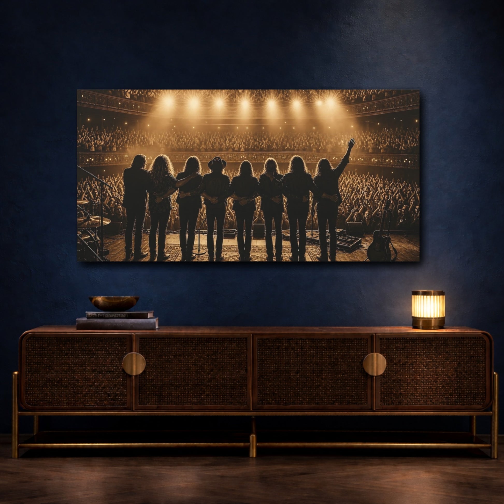 Mockup 4. Band Taking A Bow shown as canvas print