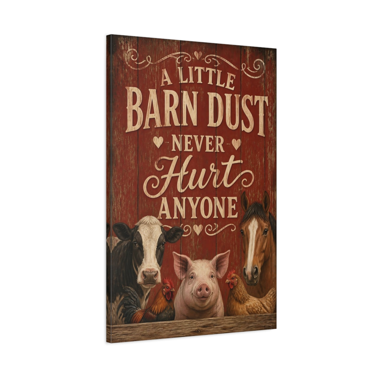 Main Mockup. Barn Quote With Animals shown as canvas print