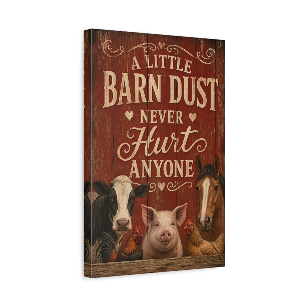 Side Mockup 4. Barn Quote With Animals shown as canvas print