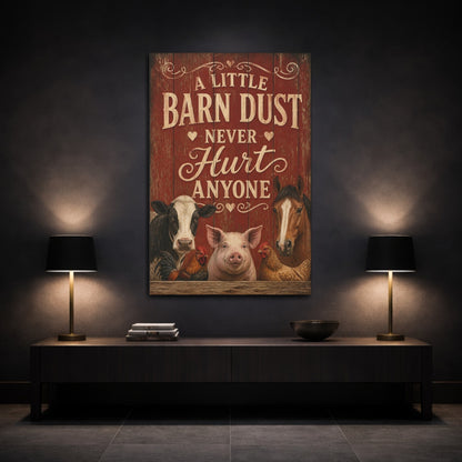 Mockup 3. Barn Quote With Animals shown as canvas print