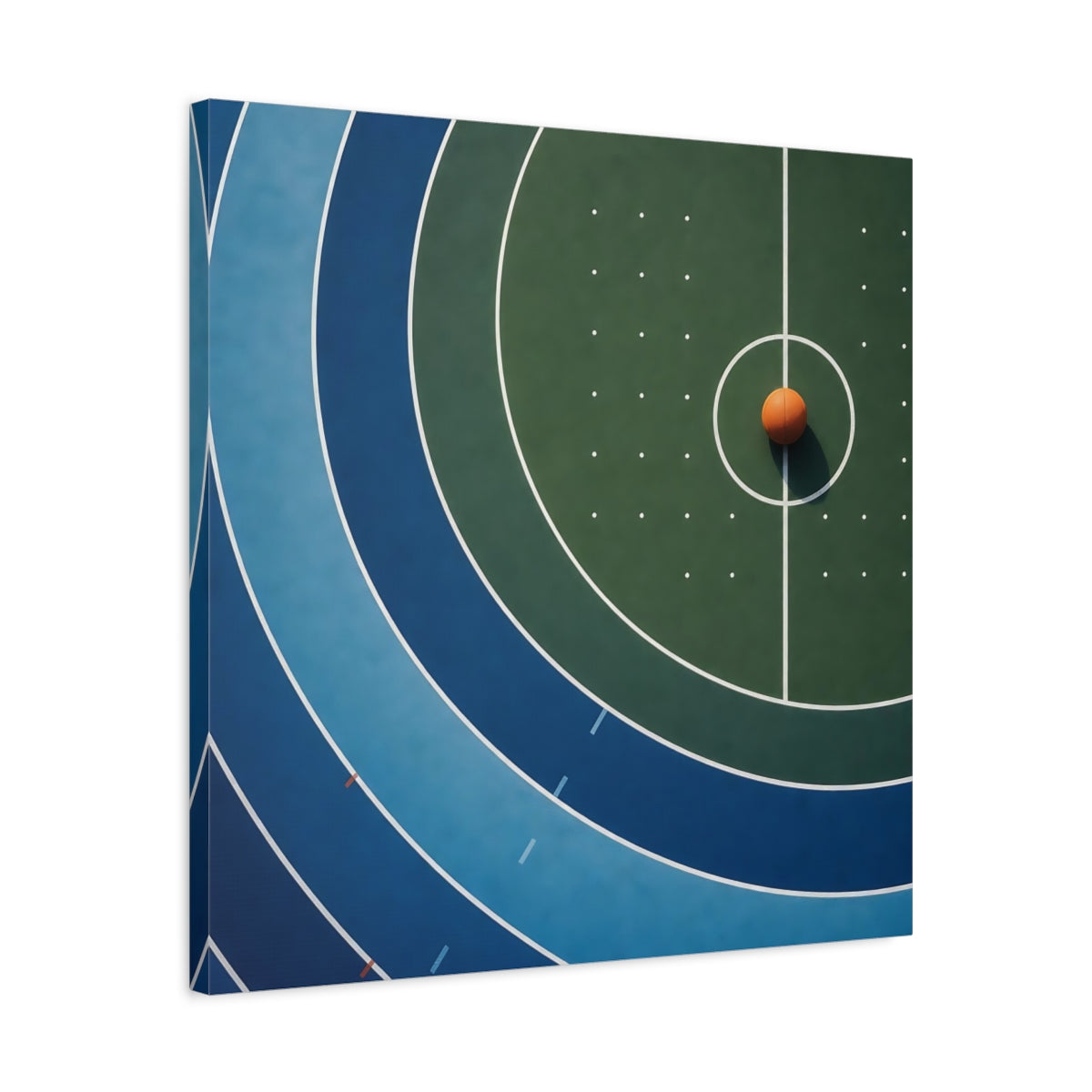 Side Mockup 4. Basketball On Court shown as canvas print