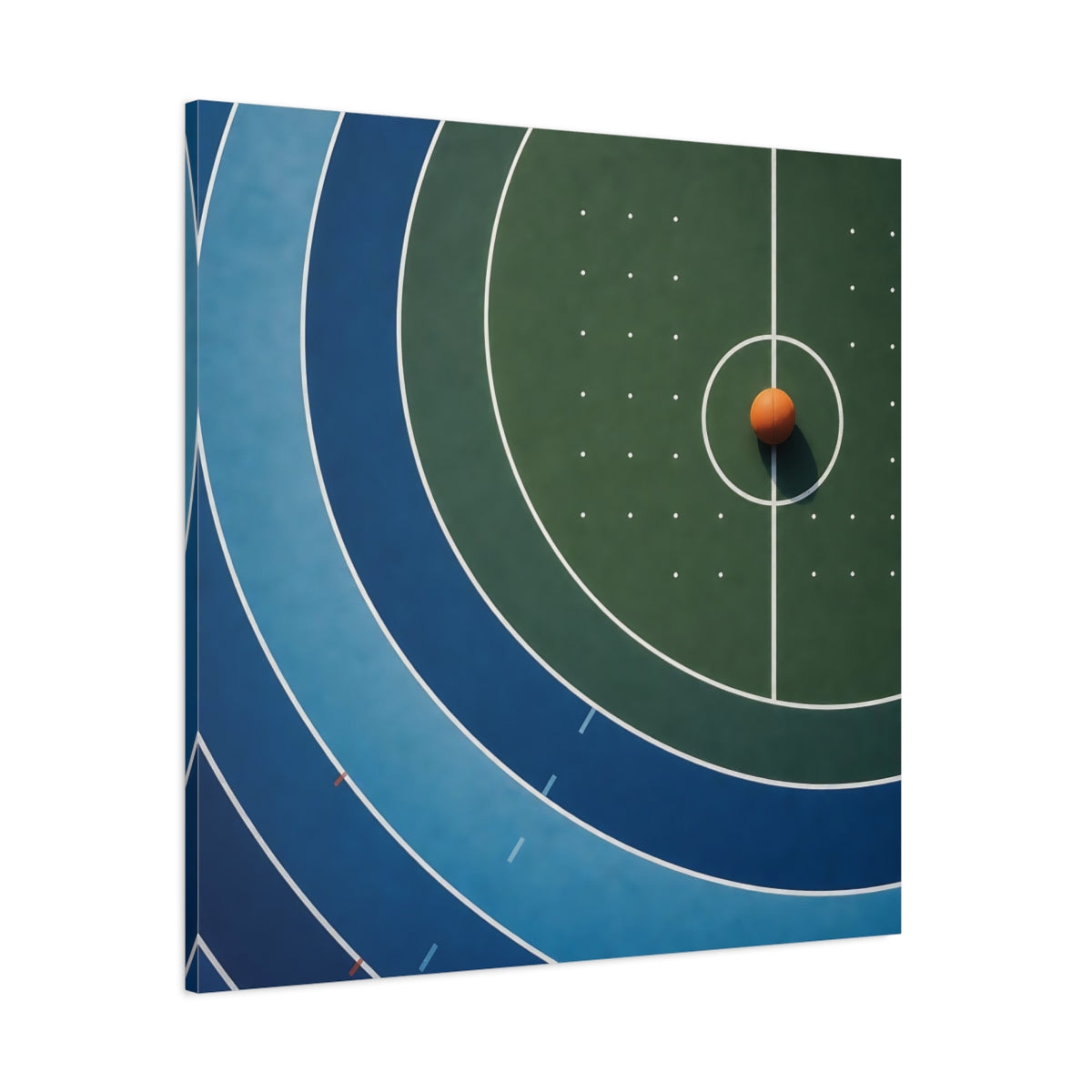 Side Mockup 1. Basketball On Court shown as canvas print