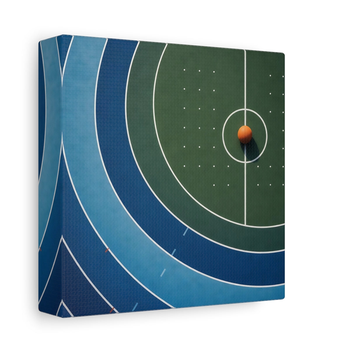 Side Mockup 2. Basketball On Court shown as canvas print