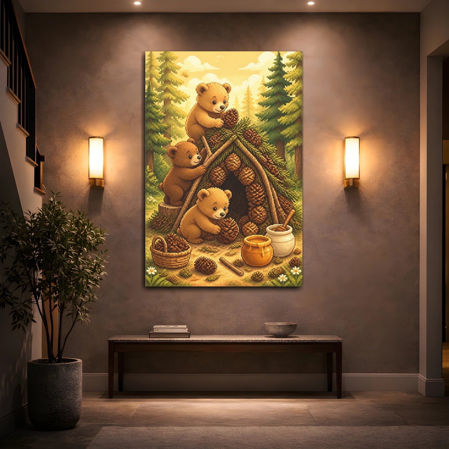 Mockup 2. Bear Cubs Kids Room shown as canvas print