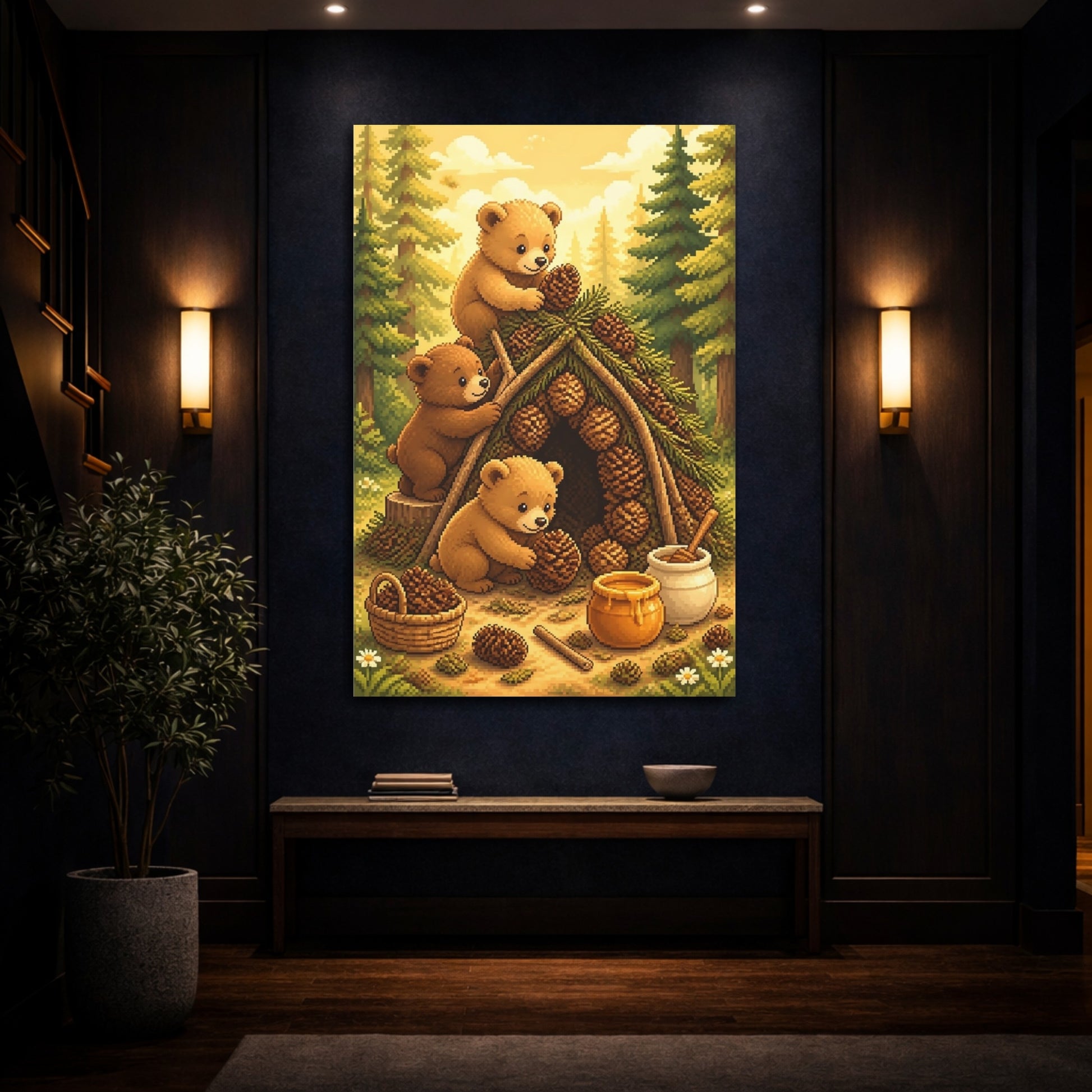 Mockup 4. Bear Cubs Kids Room shown as canvas print