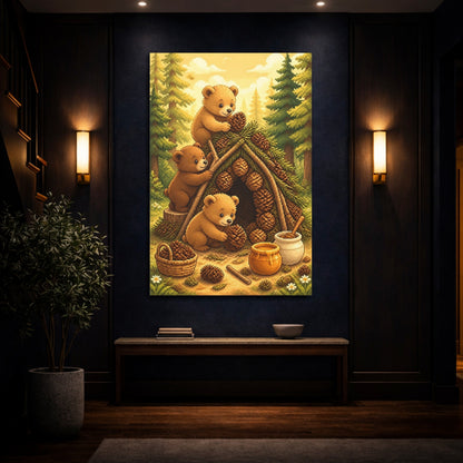 Mockup 4. Bear Cubs Kids Room shown as canvas print