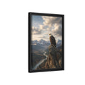 Side Mockup 6. Birds Bald Eagle Eagle Mountain River shown as stretched canvas wall art
