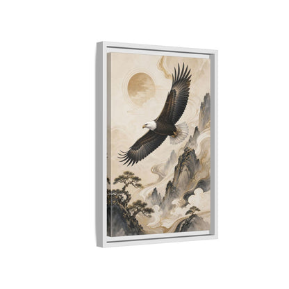 Side Mockup 4. Birds Eagle Brown And Gold shown as stretched canvas wall art