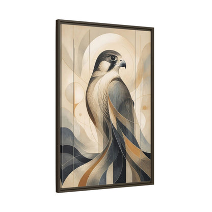 Main Mockup. Birds Falcon Beige And Blue shown as stretched canvas wall art