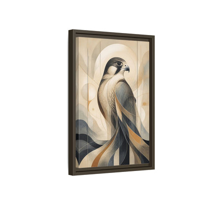 Side Mockup 5. Birds Falcon Beige And Blue shown as stretched canvas wall art