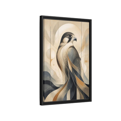 Side Mockup 3. Birds Falcon Beige And Blue shown as stretched canvas wall art
