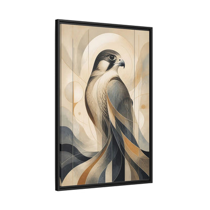 Side Mockup 13. Birds Falcon Beige And Blue shown as stretched canvas wall art