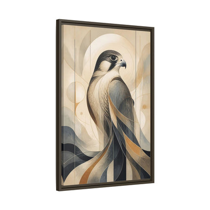Side Mockup 11. Birds Falcon Beige And Blue shown as stretched canvas wall art