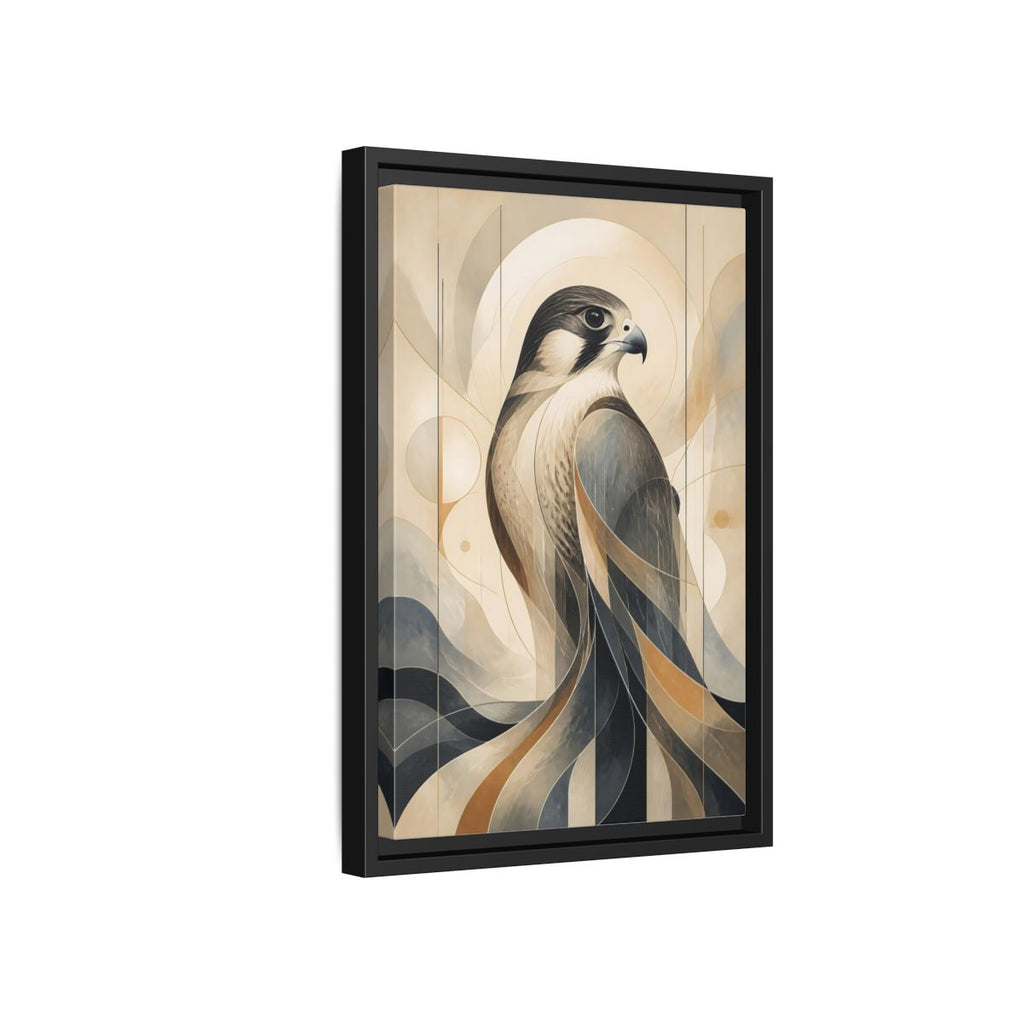 Side Mockup 6. Birds Falcon Beige And Blue shown as stretched canvas wall art