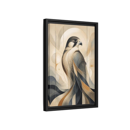 Side Mockup 6. Birds Falcon Beige And Blue shown as stretched canvas wall art