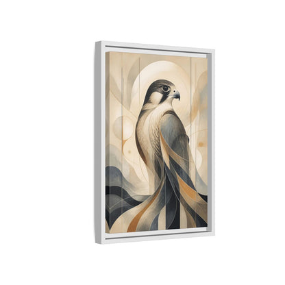 Side Mockup 4. Birds Falcon Beige And Blue shown as stretched canvas wall art