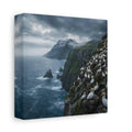 Side Mockup 2. Birds Gannet Colony Stormy Seascape shown as stretched canvas wall art