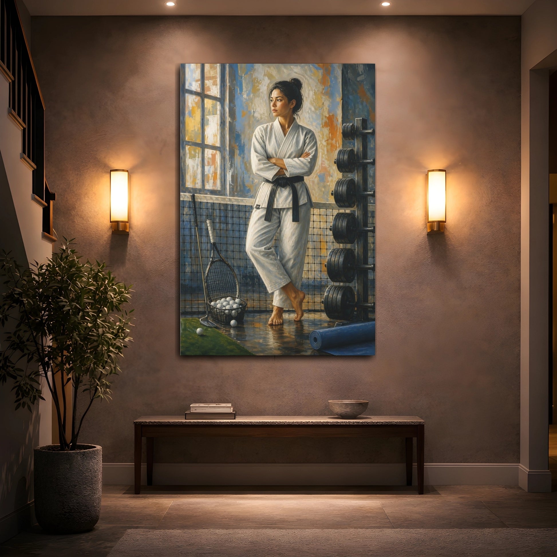 Mockup 2. Black Belt Serenity shown as canvas print