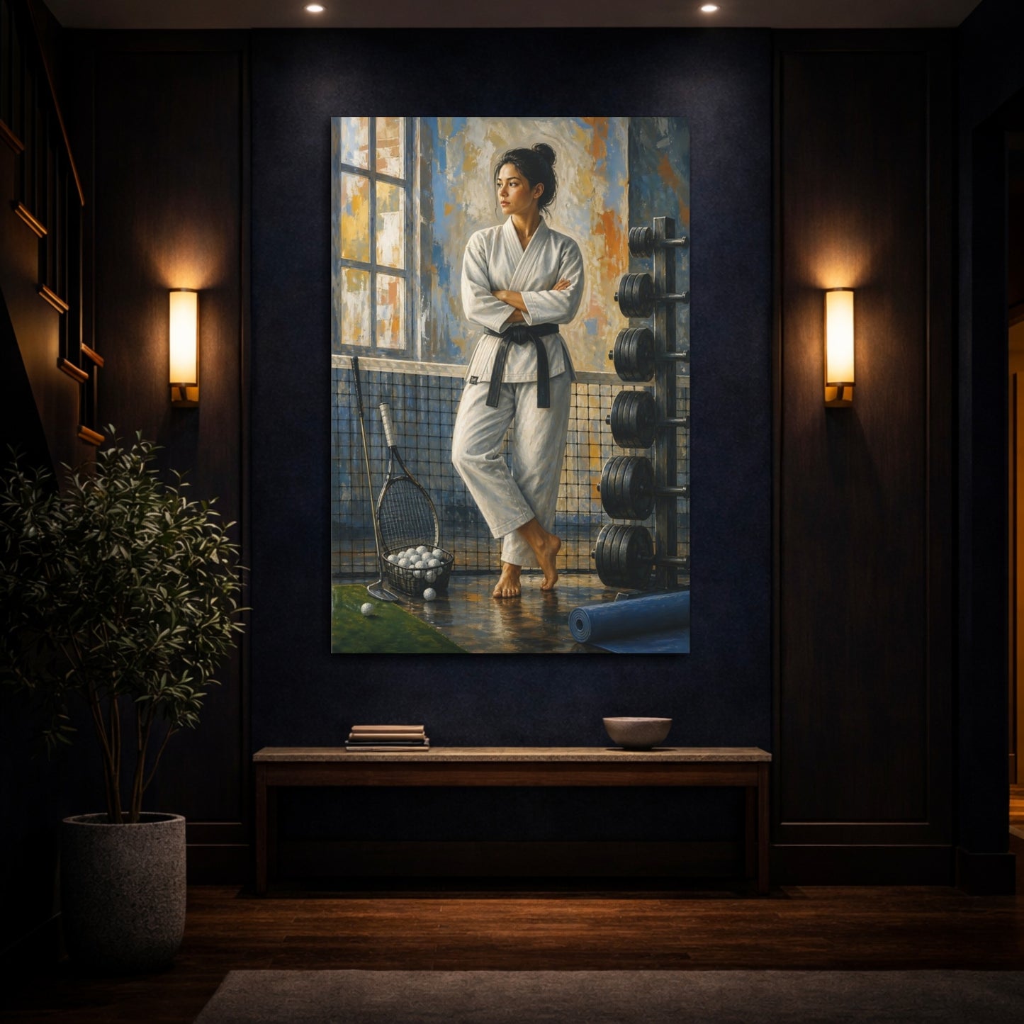 Mockup 4. Black Belt Serenity shown as canvas print