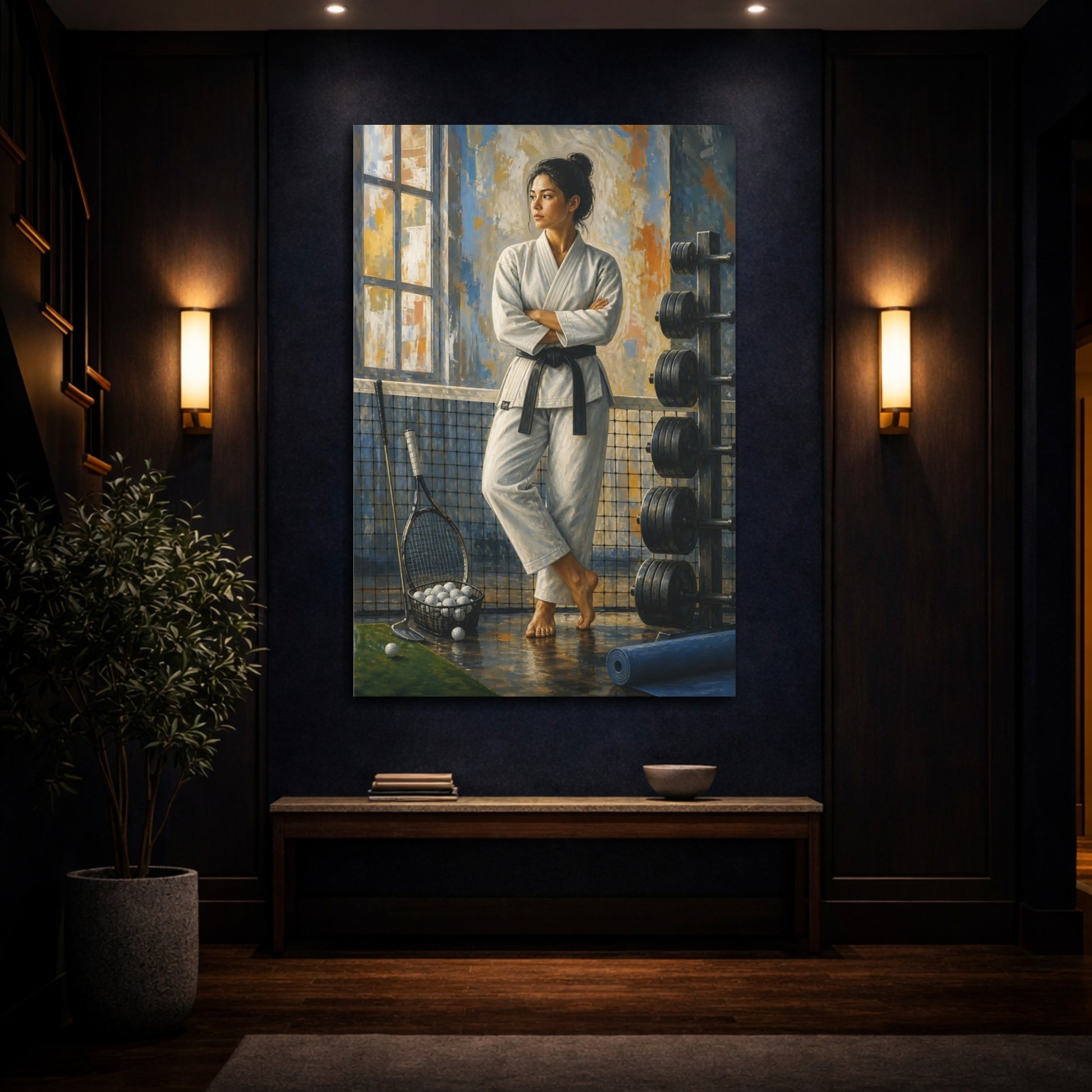 Mockup 4. Black Belt Serenity shown as canvas print