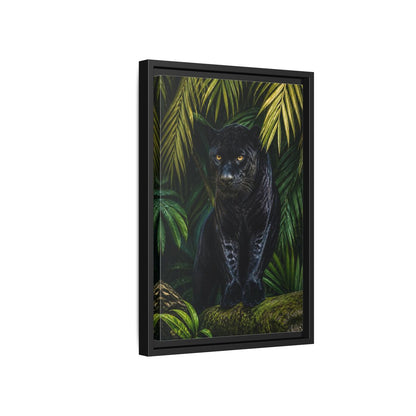 Side Mockup 6. Black Panther Animals Portrait shown as framed canvas print