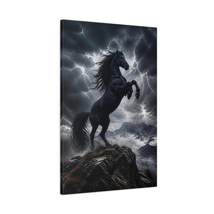 Main Mockup. Black Stallion Animals shown as canvas print