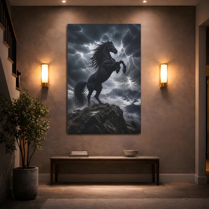 Mockup 2. Black Stallion Animals shown as canvas print