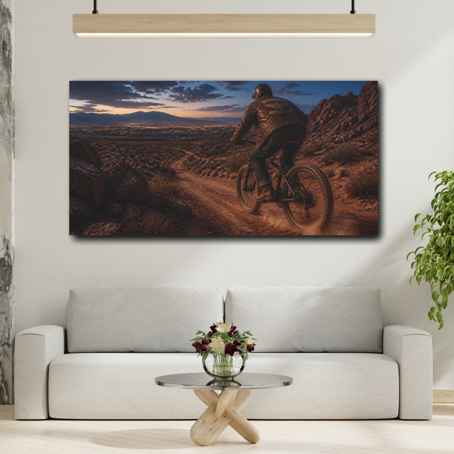 Mockup 2. Blue Hour Desert Ride shown as canvas print