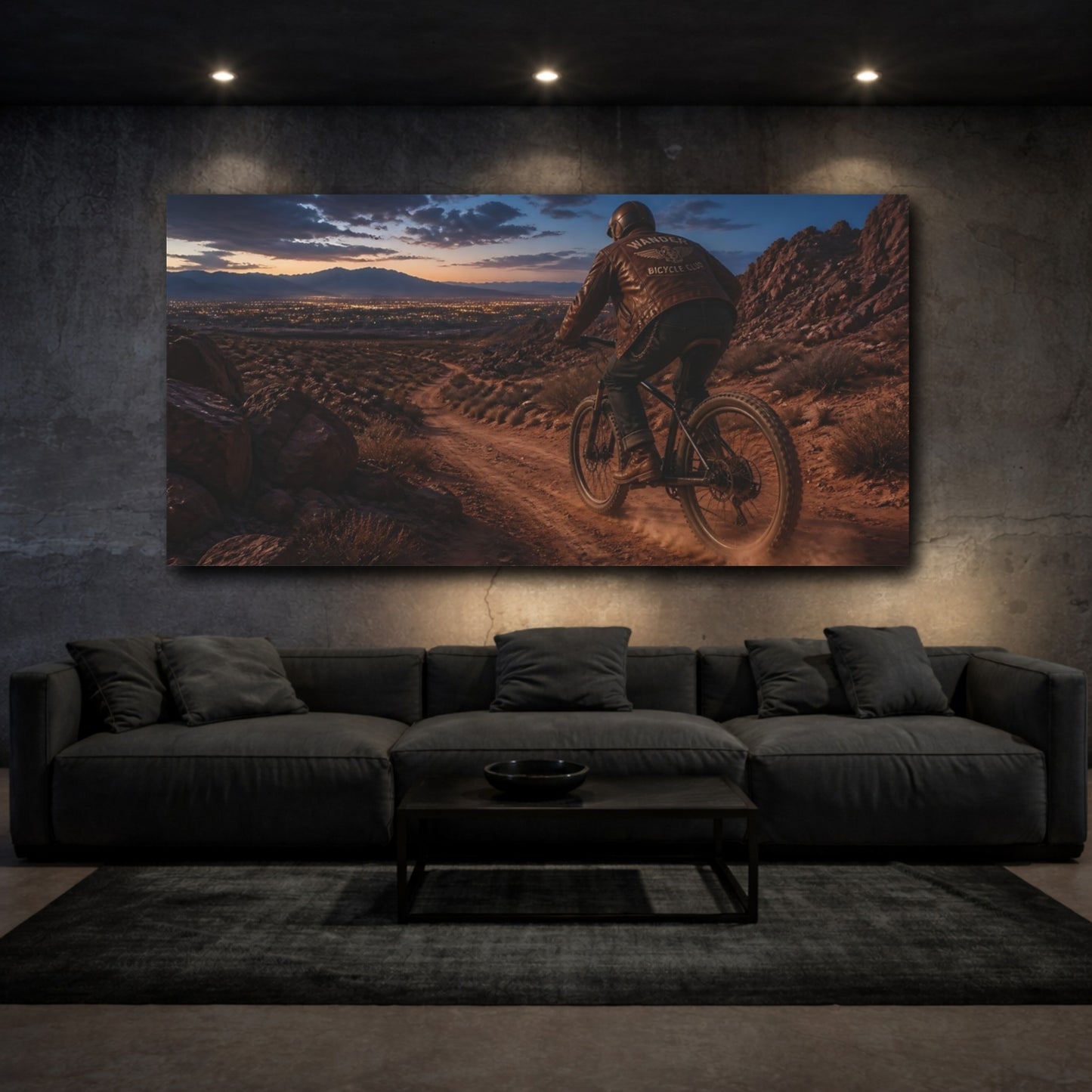 Mockup 3. Blue Hour Desert Ride shown as canvas print