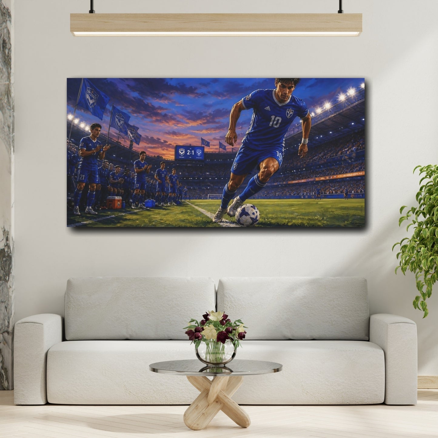 Mockup 2. Blue Hour Striker shown as canvas print