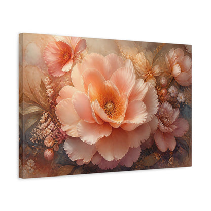Side Mockup 3. Blush Floral Peony shown as canvas print