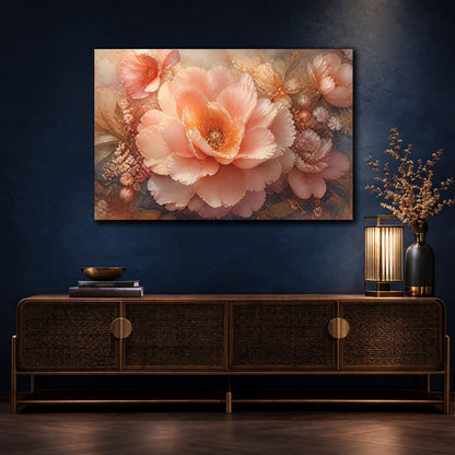 Mockup 4. Blush Floral Peony shown as canvas print