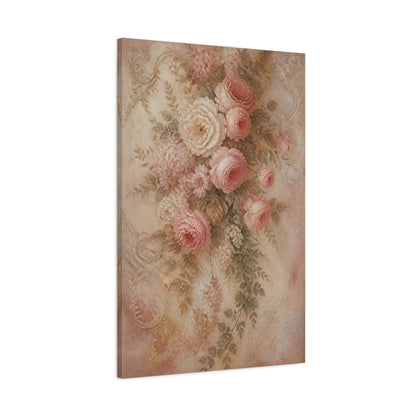 Main Mockup. Blush Floral Rose Bouquet shown as canvas print