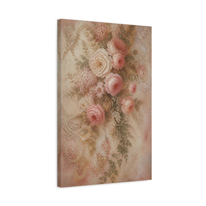 Side Mockup 3. Blush Floral Rose Bouquet shown as canvas print
