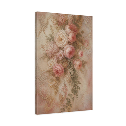 Side Mockup 2. Blush Floral Rose Bouquet shown as canvas print