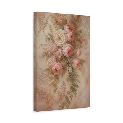 Side Mockup 4. Blush Floral Rose Bouquet shown as canvas print