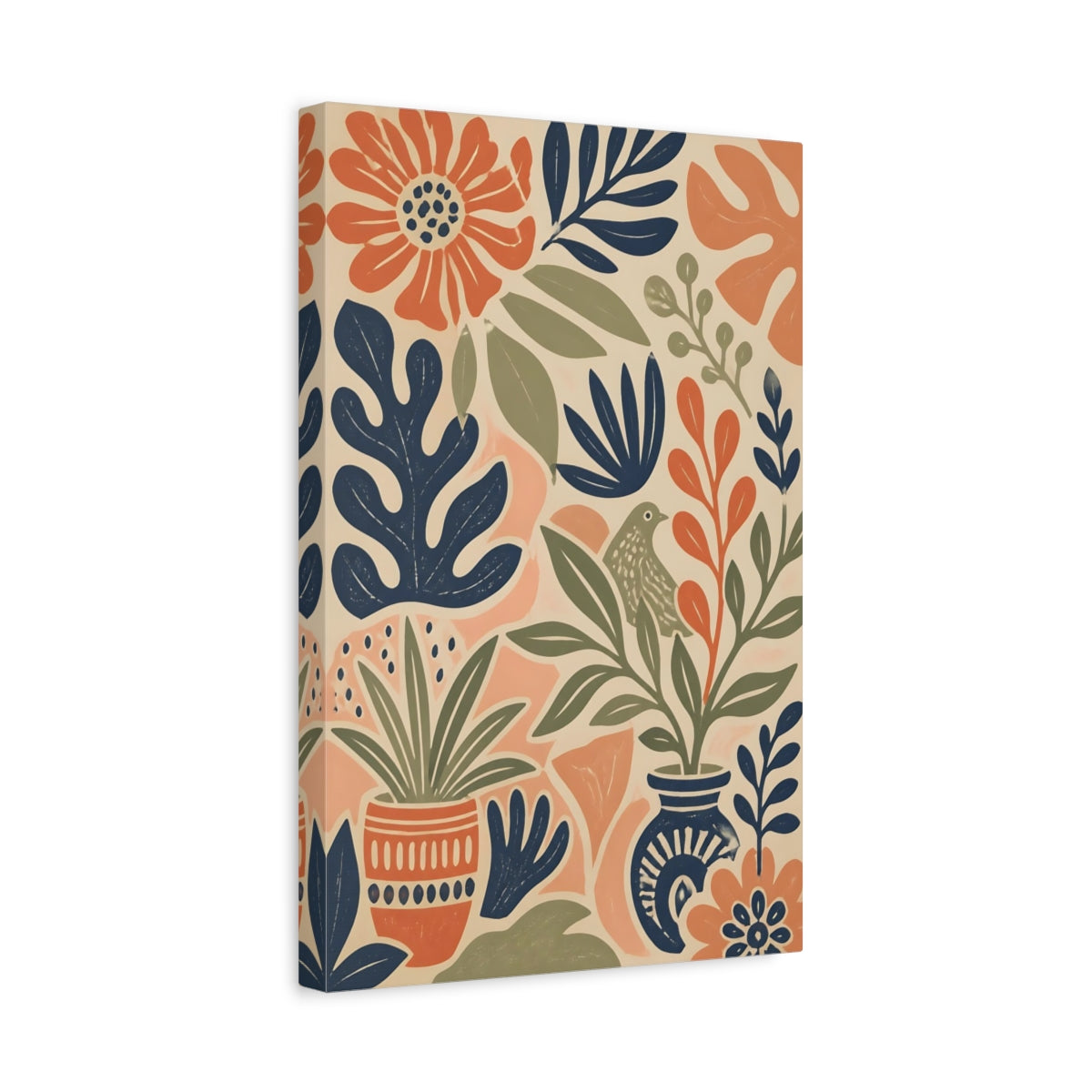 Side Mockup 4. Boho Botanical Garden shown as canvas print