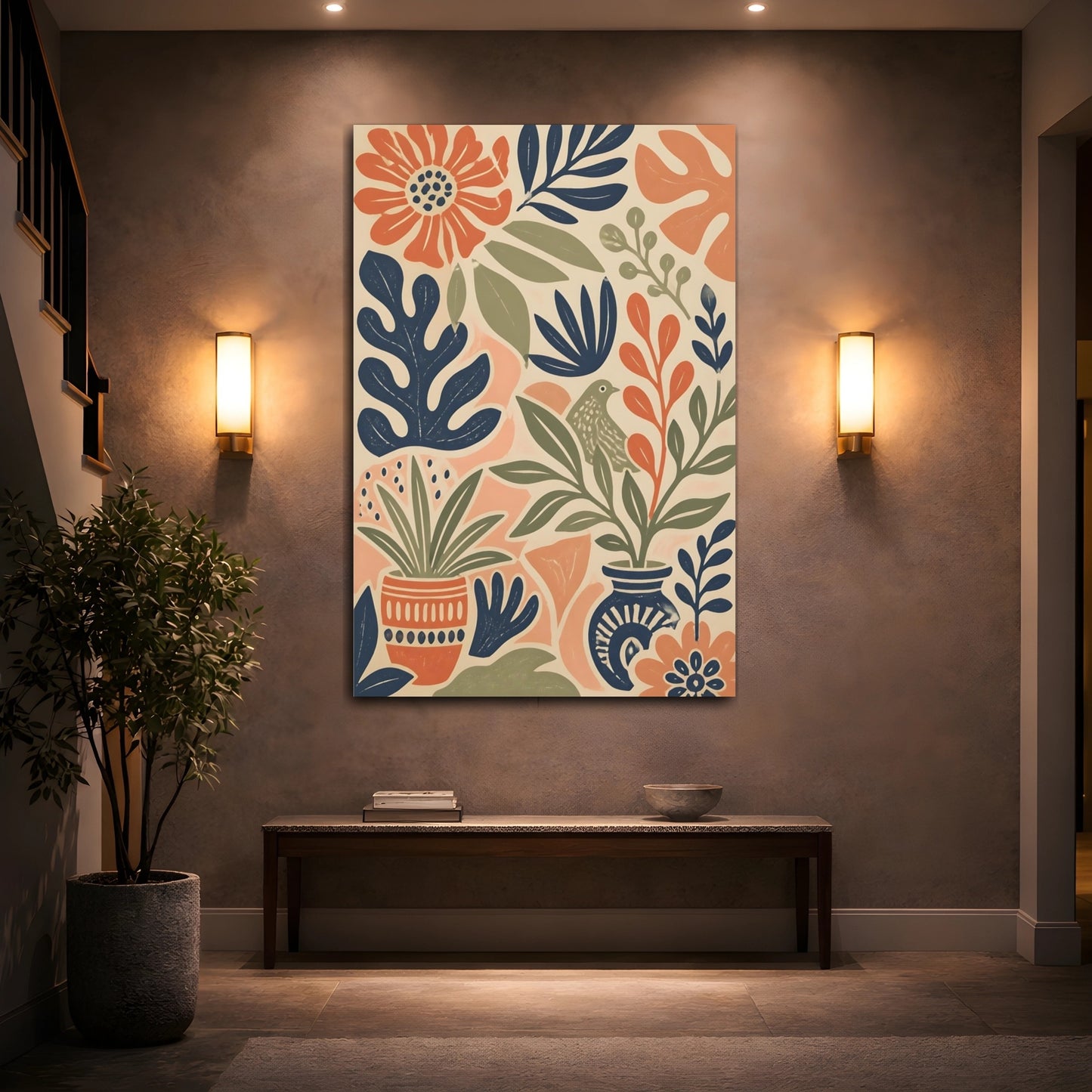 Mockup 2. Boho Botanical Garden shown as canvas print
