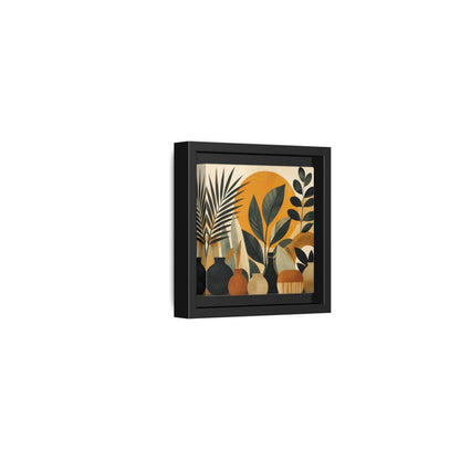Side Mockup 24. Boho Botanical Leaves shown as framed canvas print