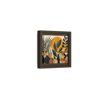 Side Mockup 23. Boho Botanical Leaves shown as framed canvas print